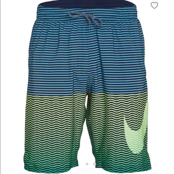 NWT Nike Volley Horizon Stripe Mens Swim Suit Shorts Trunks M - Picture 1 of 7